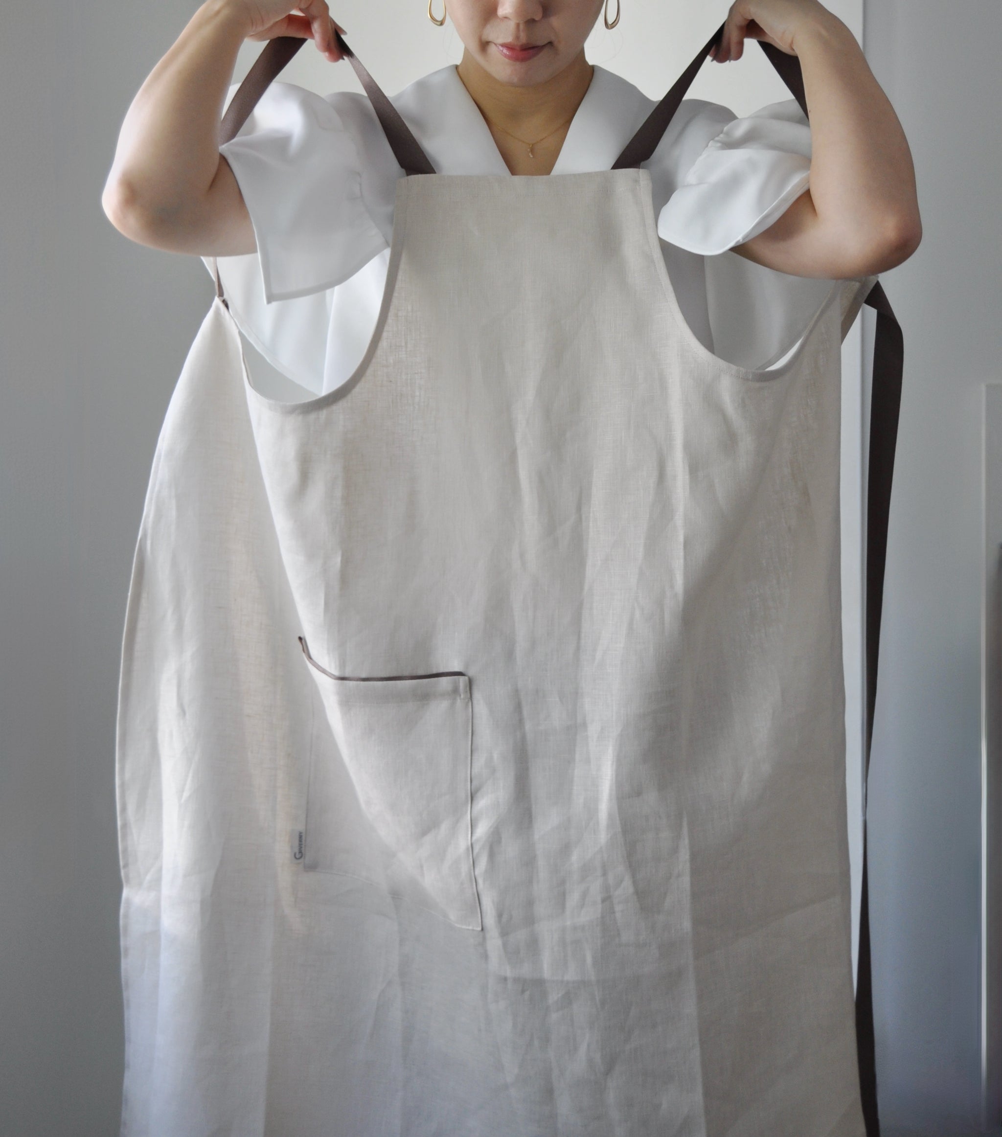 MALU TO マルト［未使用］ワンショルダー　リネン レイヤーエプロン Layer Apron | MARU TO